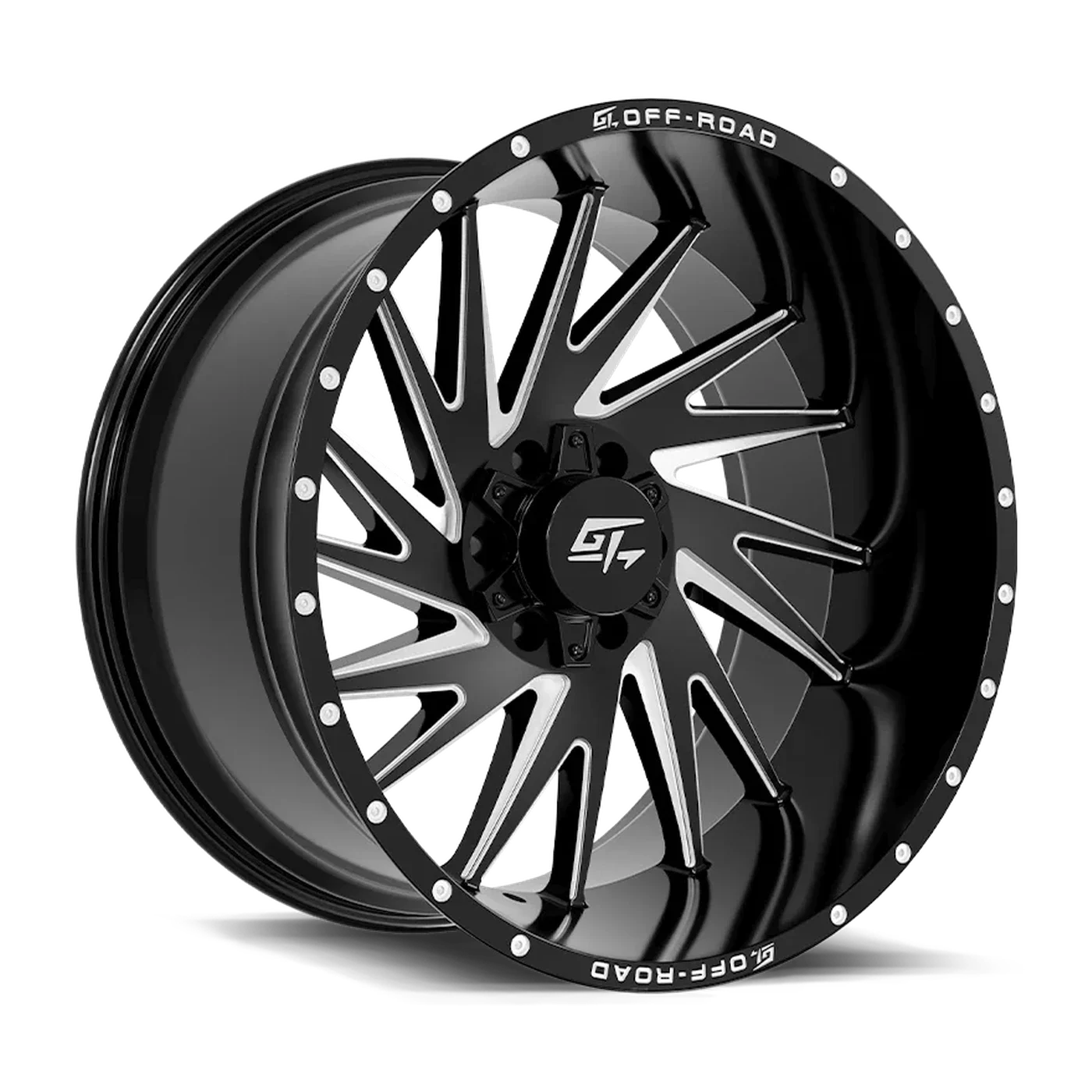 GT Off-Road Tomahawk wheel in Gloss Black Milled